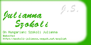 julianna szokoli business card